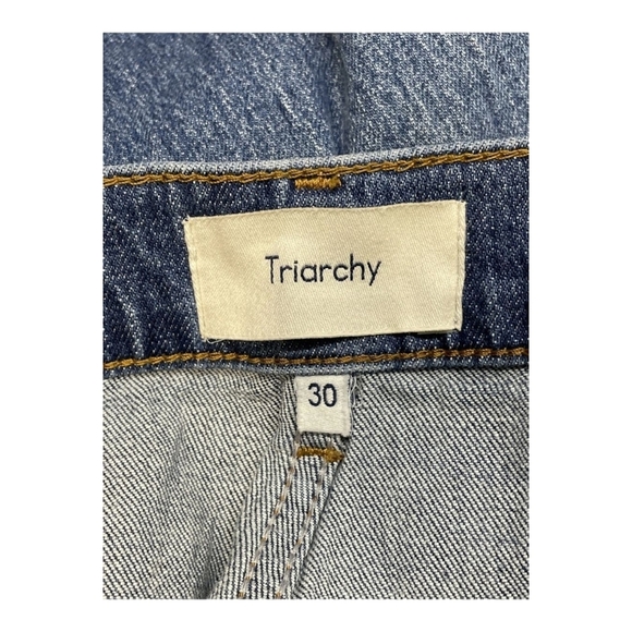 Triarchy Women's Jeans Mr. Onassis High Ris Wide Leg Size 30 Blue MSRP $298 - Picture 4 of 13